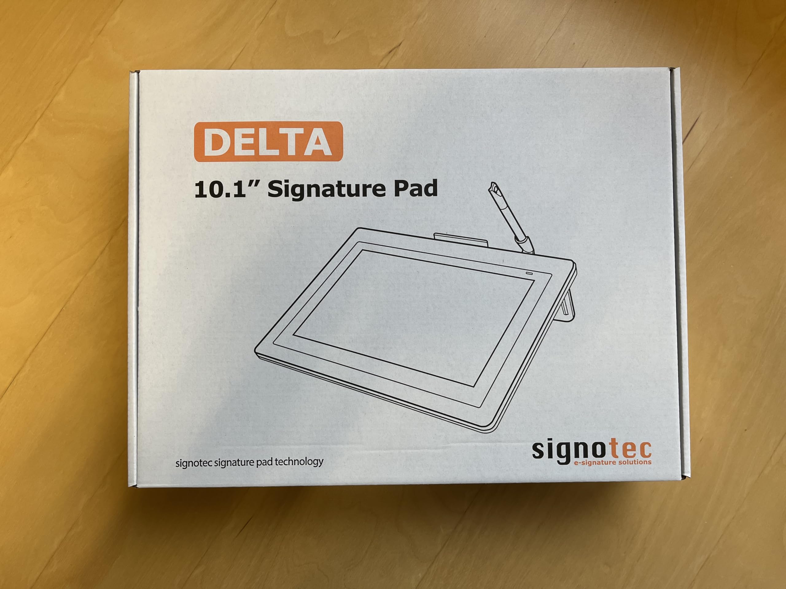 signotec Delta - Unterschriftenpad mit 10,1" Farb-LCD, Hochauflösender ERT-Stiftsensor, 2.048 Druckstufen, 500 Hz Abtastrate, RSA-Verschlüsselung, USB-Anschluss
