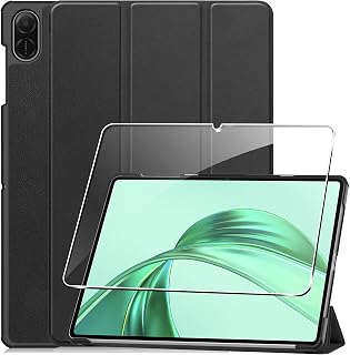 Hülle für Honor Pad X8a/Honor Pad X8b Schutzhülle Flip Case Leder Handytasche mit 1 Stück Schutzfolie [PU Leder Handyhülle] [Kartenfach] [Magnetverschluss] [Standfunktion] [Stoßfest]-schwarz