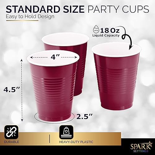 Miniatura 9 de Vasos de plástico desechables, vasos de plástico de color azul marino, vasos de plástico de 18 onzas, vasos desechables fuertes y resistentes para