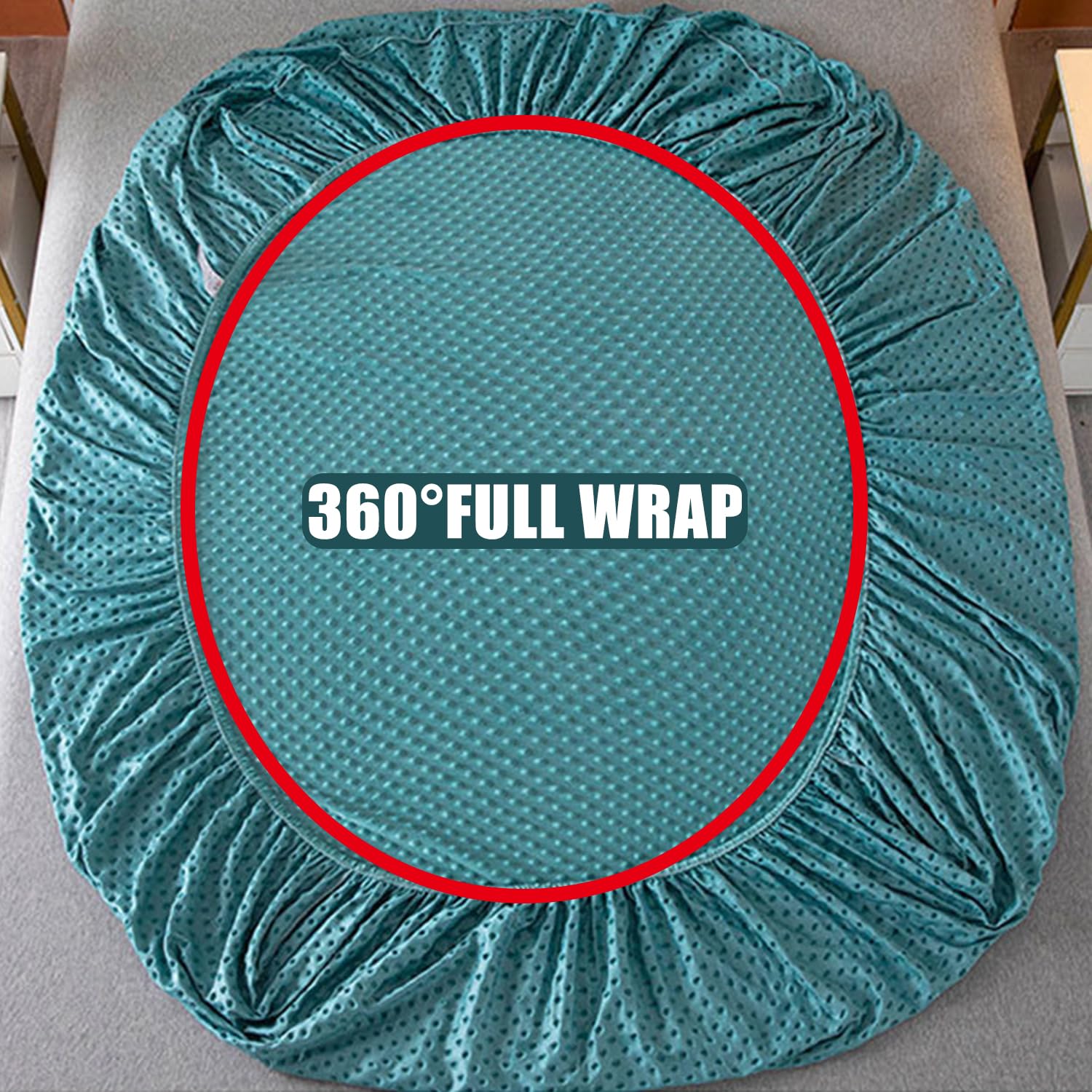 Zielony aksamitny ochraniacz na materac, 200 x 220 cm, miękki i oddychający pokrowiec na łóżko w rozmiarze queen / king size, pyłoszczelny i ciepły, gruby, 200 x 220 cm, głęboka kieszeń, można prać w