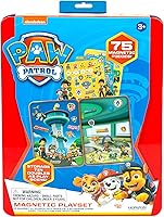 Vista 2 de Set de Juego Magnético de Patrulla Canina, 75 Imanes de Vestir Mix & Match, Lata de Almacenamiento 2-en-1 y Espacio de Juego, Divertido Juguete