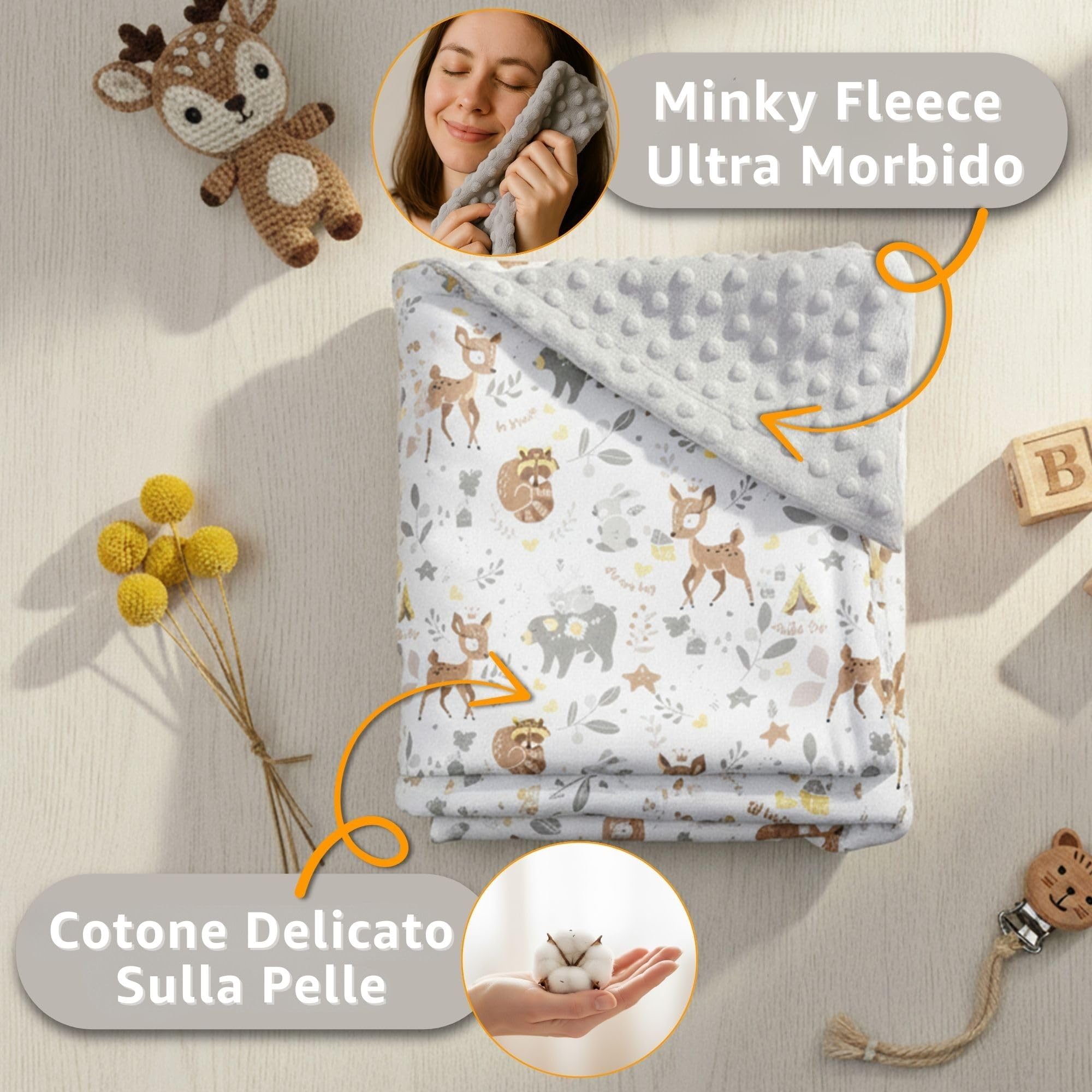 Sacco ovetto coperta invernale 90x90 cm - universale lavabile copertina per passeggino bebe per seggiolino auto bambino o swaddle neonato 0-6 mesi Oeko-Tex Giraffe