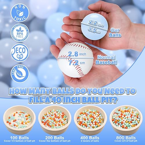 Miniatura 99 de GOGOSO 100 pelotas de juego no tóxicas para niños, suaves, a prueba de aplastamiento y sin BPA en colores divertidos para jugar en interiores