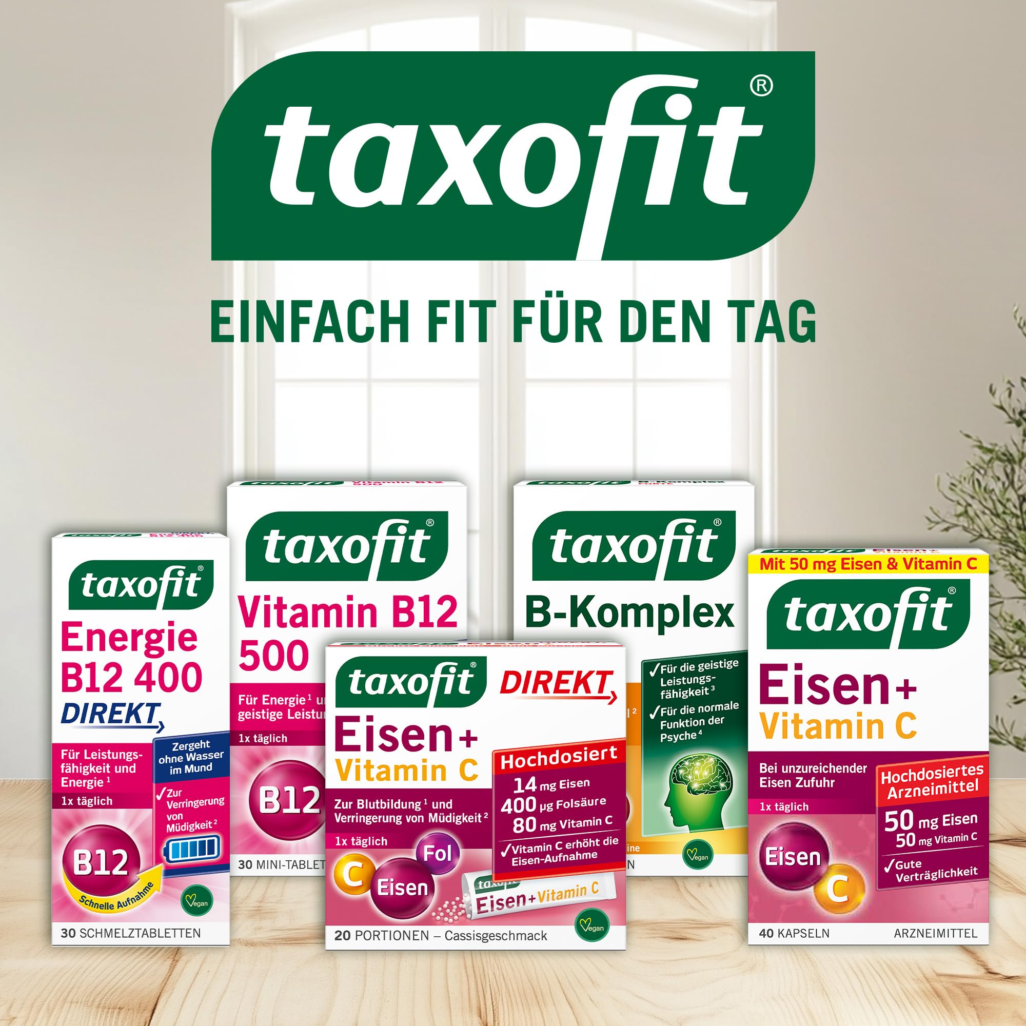 taxofit Eisen + Vitamin C | Bei unzureichender Eisenzufuhr | Kapseln | 5 x 40 Stück