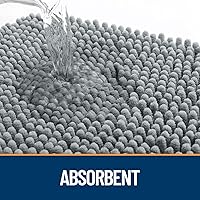 Vista 3 de OLANLY - Tapete para puerta de perro y patas sucias, absorbe la humedad y la suciedad, antideslizante, lavable, de felpilla de secado rápido