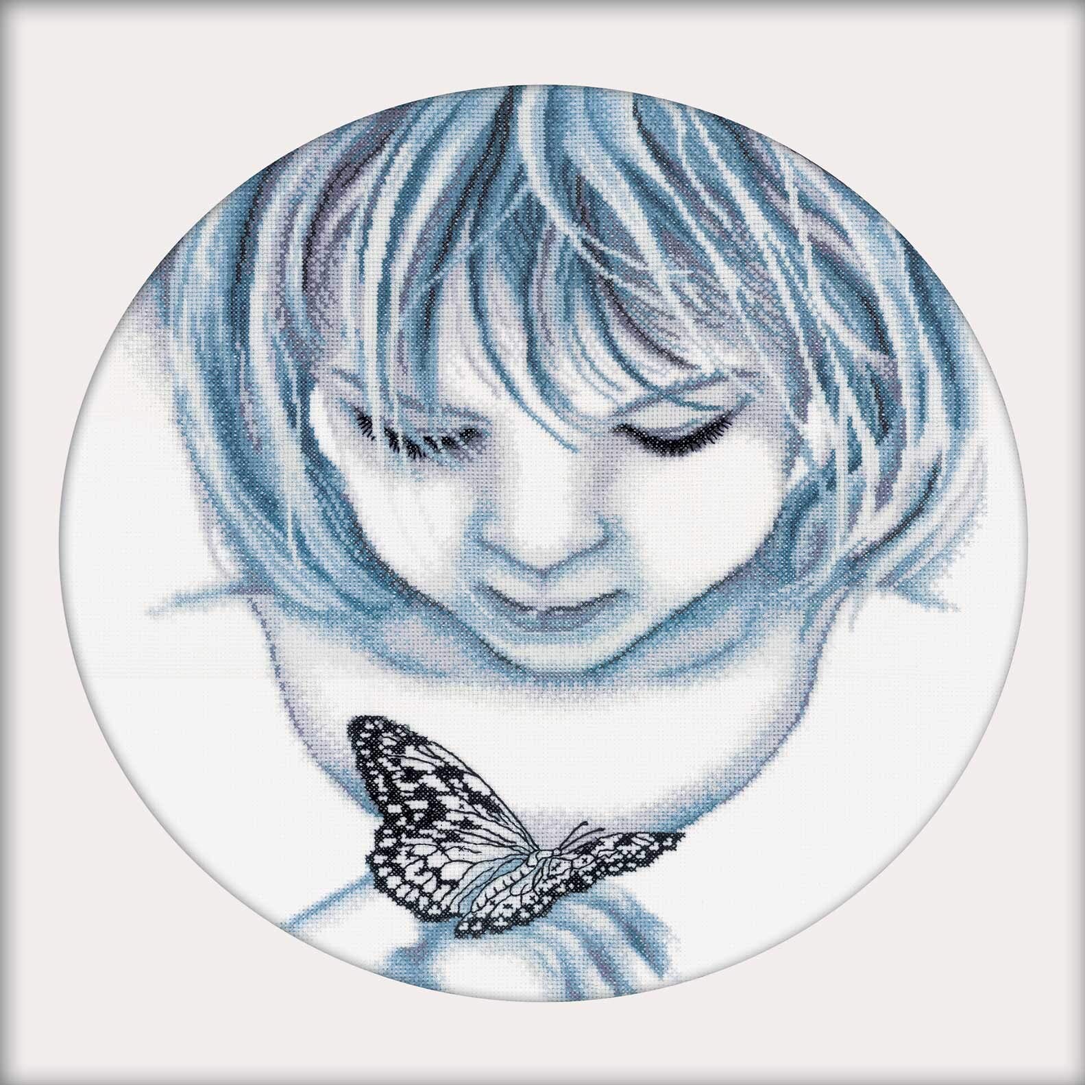 RTO Kreuzstichset 'Mädchen Träumt' 18x28,5 Cm – Komplettes Set Mit Aida-Stoff & DMC-Garn