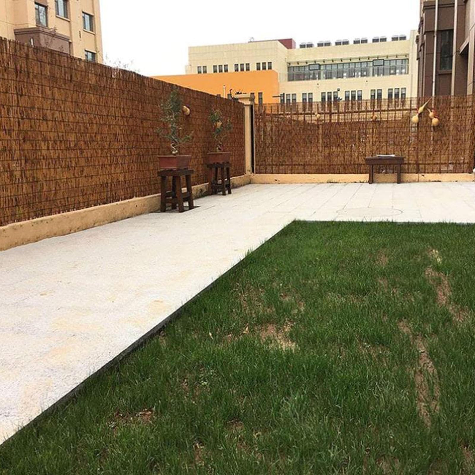 Bambusowa rolka do ogrodzenia prywatności, 1 x 10 m, wysokie ogrodzenie na podwórko, basen, roślinę, podwórko, ogród, balkon, przyjazna dla środowiska, łatwa instalacja i konserwacja
