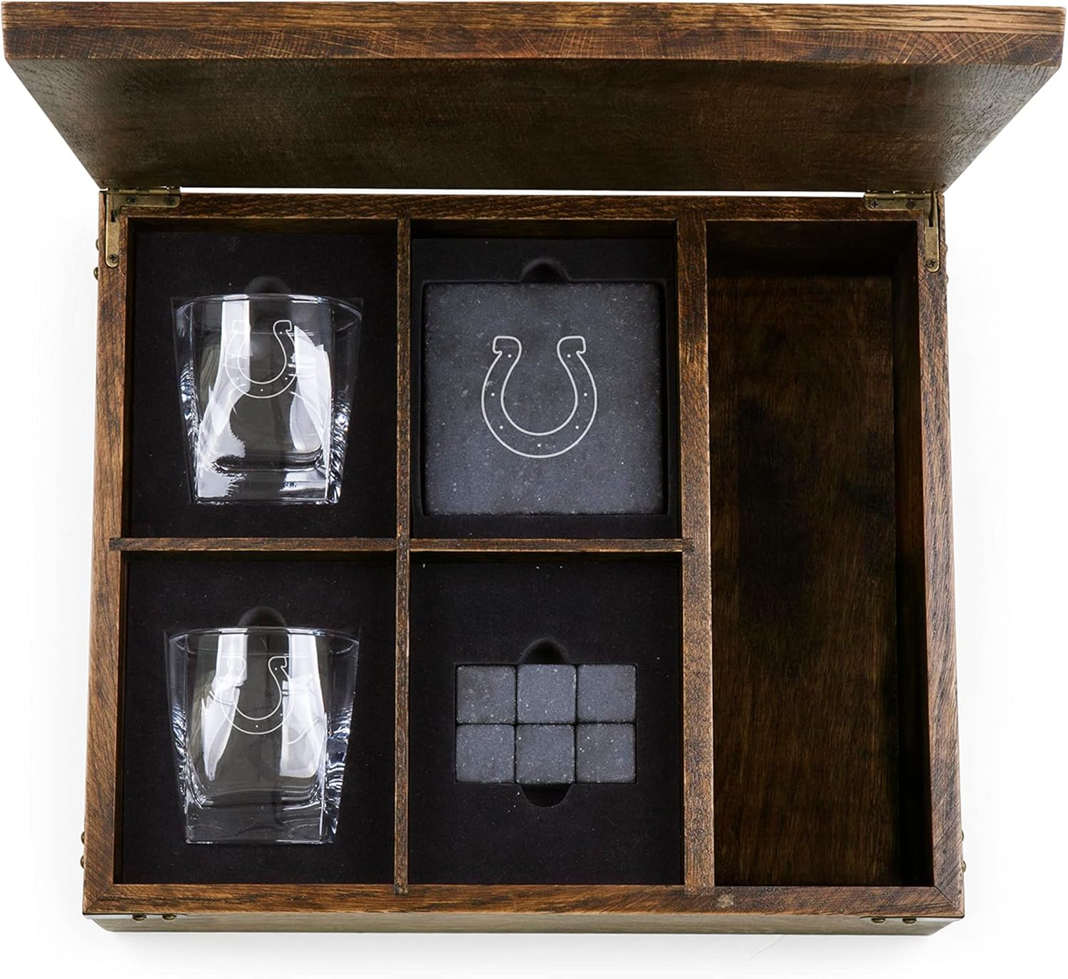 Picnic TIME NFL Whiskey Box Gift Set, Whiskey Glasses Set of 2, Whiskey Stones Gift Set