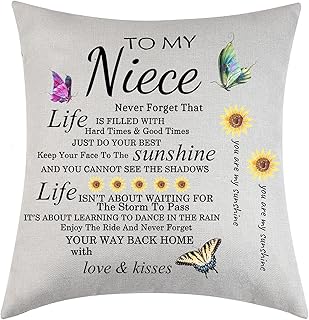 To My Niece Pillow Case Gift Niece Birthday Gifts Wedding Graduation Gifts Niece Gifts From Aunt Uncle Niece Pillow Case Cover Cushion Case 18" x 18" (To my niece)