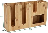 Vista 2 de Mind Reader Estación de tazas y condimentos, organizador de encimera, barra de café, rayón de bambú, 16.42 pulgadas de largo x 4.17 pulgadas
