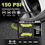 4000A Battery Jump Starter with Air Compressor, Portable Car Jump Starter Battery Pack (All Gas/8.0L Diesel), 12V Booster with Tire Inflator, LED Light, Storage Case, Built-in Air Hose