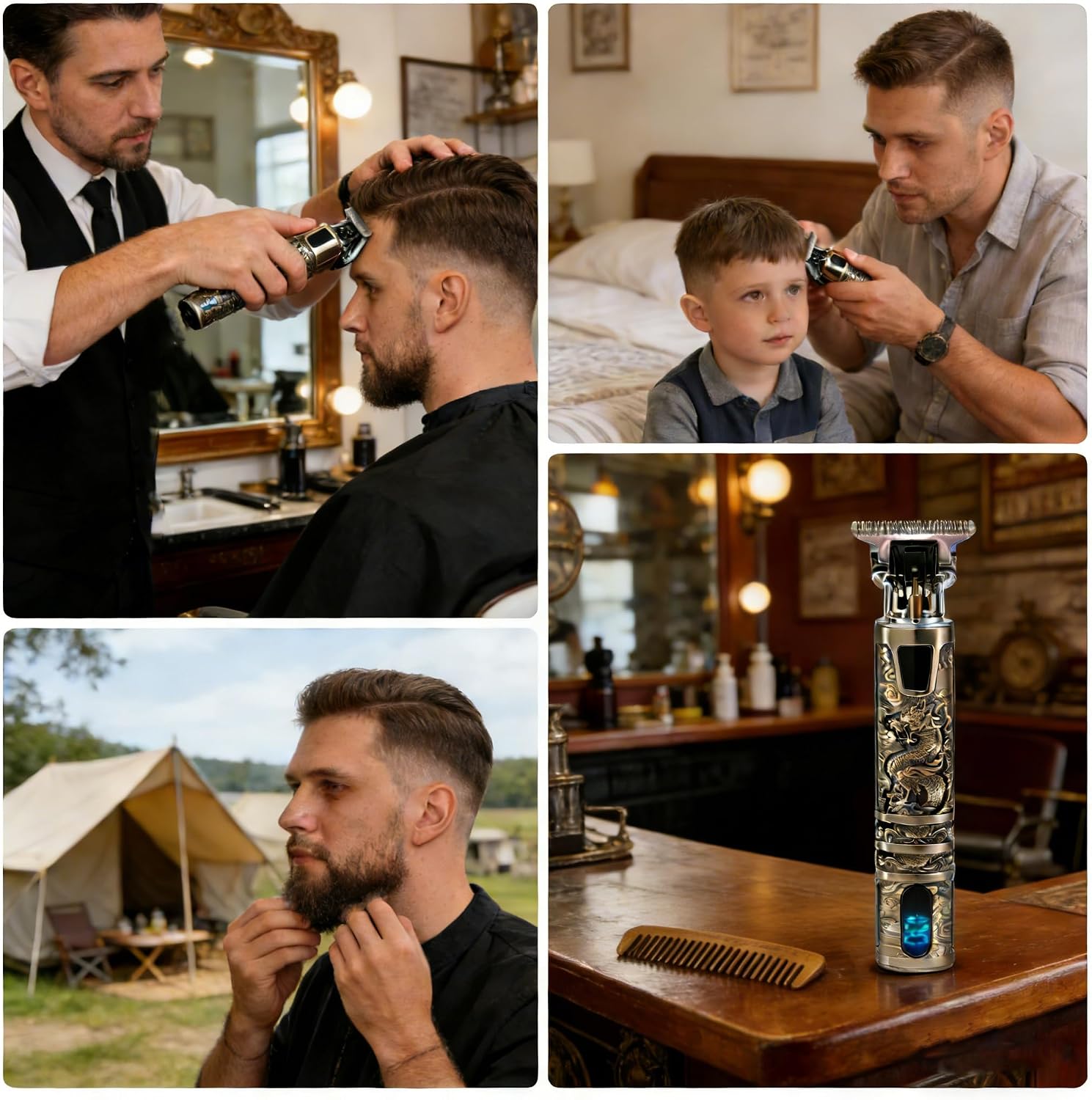 Hair Clippers for Men, Beard Trimmer for Mens, Cordless Electric Hair Trimmer, Rechargeable Beard Trimmer Shaver, Professional Electric Hair Clipper Set for Family,Gifts for Men