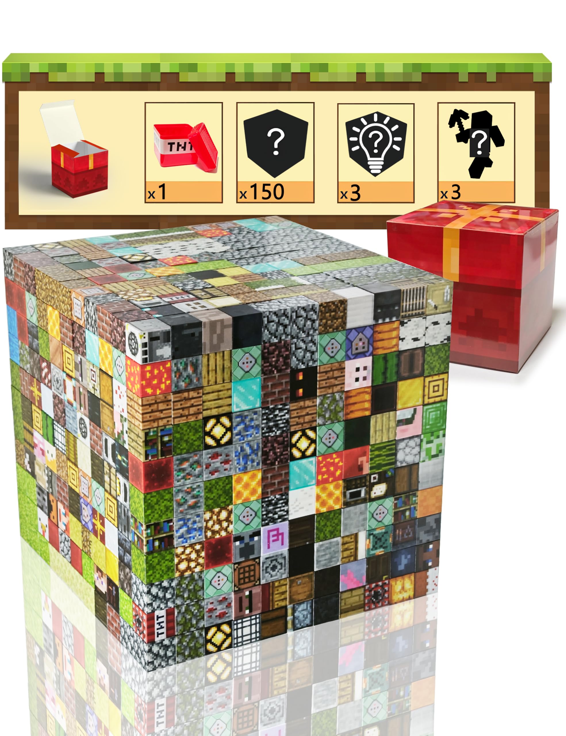 Amazon.co.jp: RZM マイクラ風 マグネットブロックセット【ランダム150