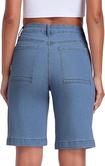 MARIASHA Bermuda Jean Shorts Women's Plus Size