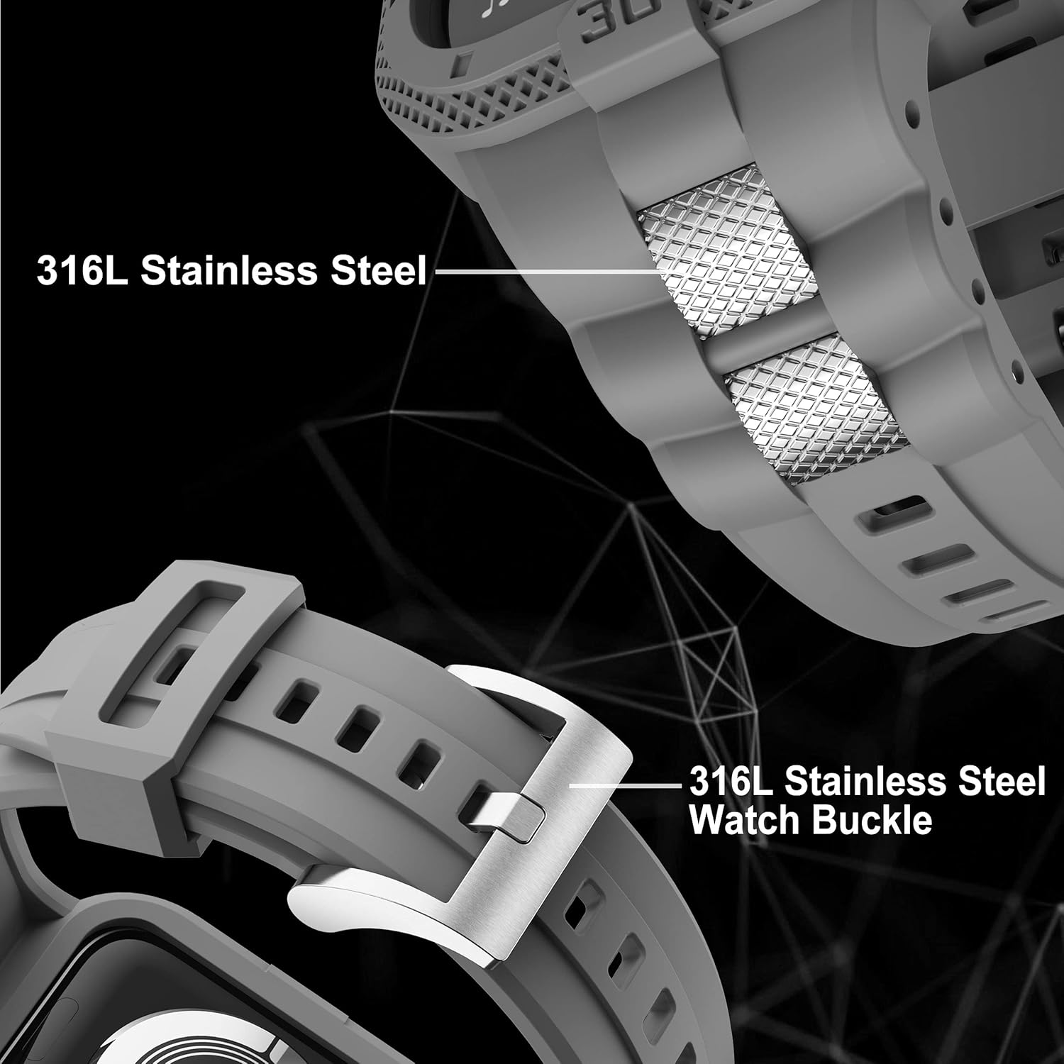 GELISHI Bands Compatible for Apple Watch Band 41mm 40mm 38mm, Men Sport Rugged Band with Protective Case for Watch Series 9 8 7/Series 6 SE 5 4 3 - Image 4