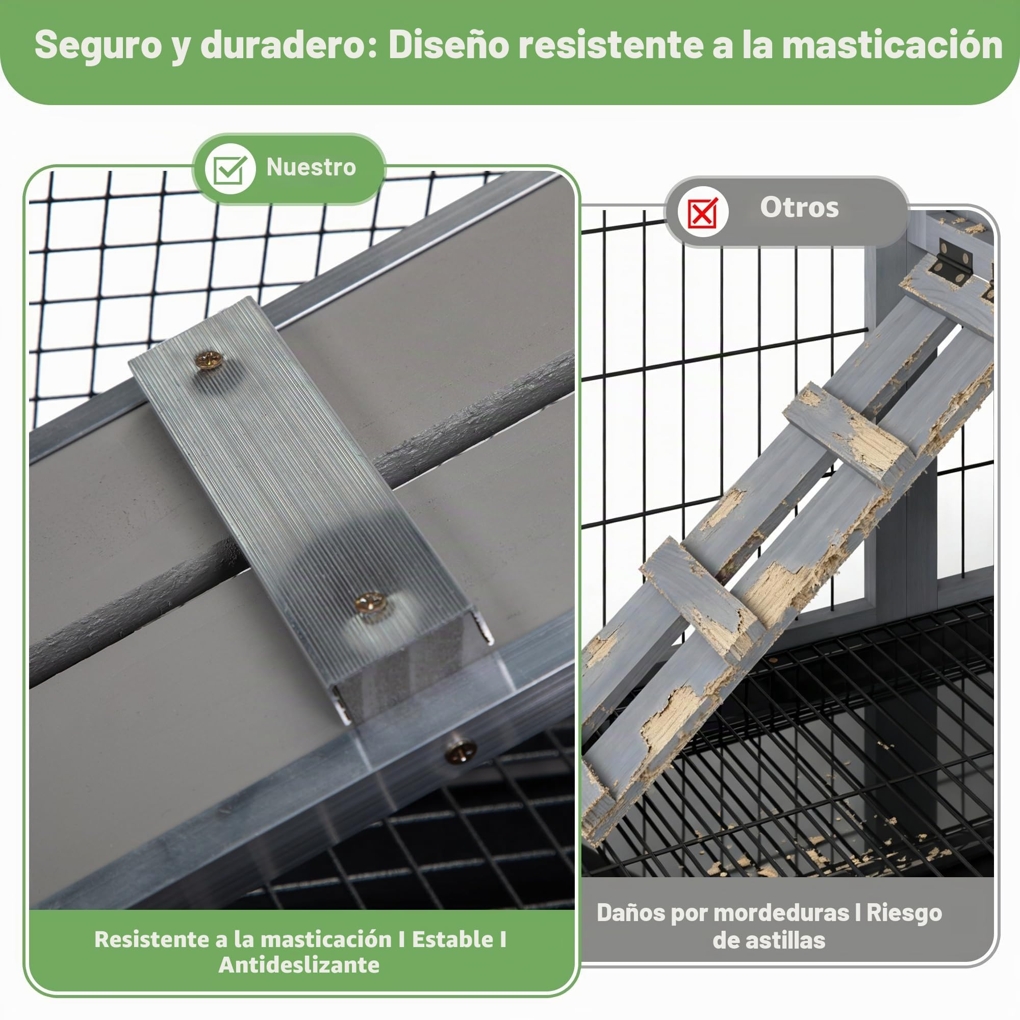 Jaula para conejos con área de juego al aire libre, de 2 pisos con ruedas, con gran cajón, techo de asfalto impermeable - Corral de madera para conejos afuera y adentro, para cobayas