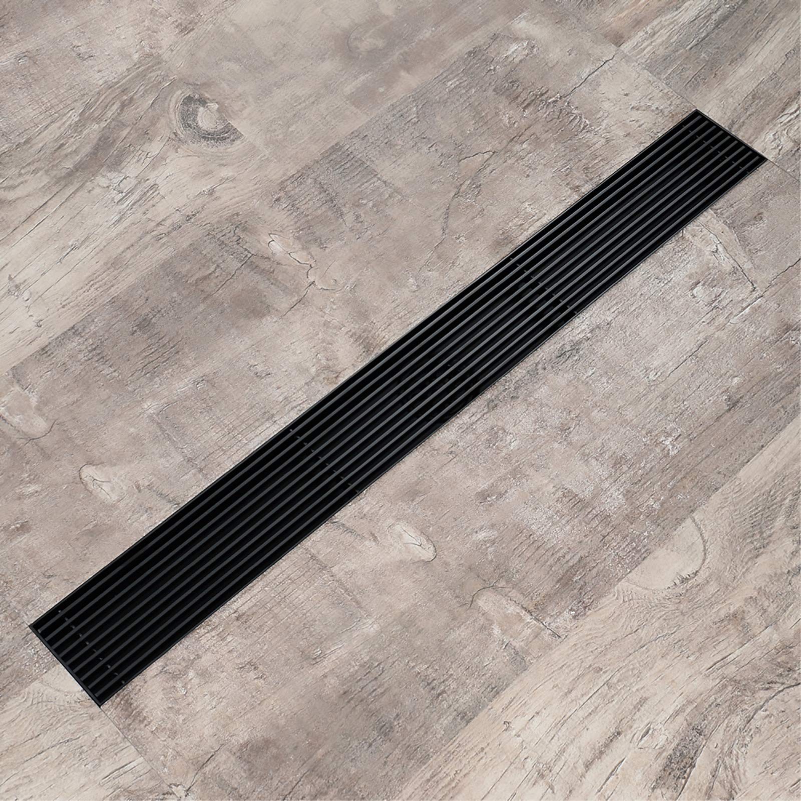 Desagüe de Ducha Lineal, Desodorante de Acero Inoxidable 304, desagüe Lineal para el Suelo de la Ducha, desagüe de residuos de Ducha Rectangular Negro