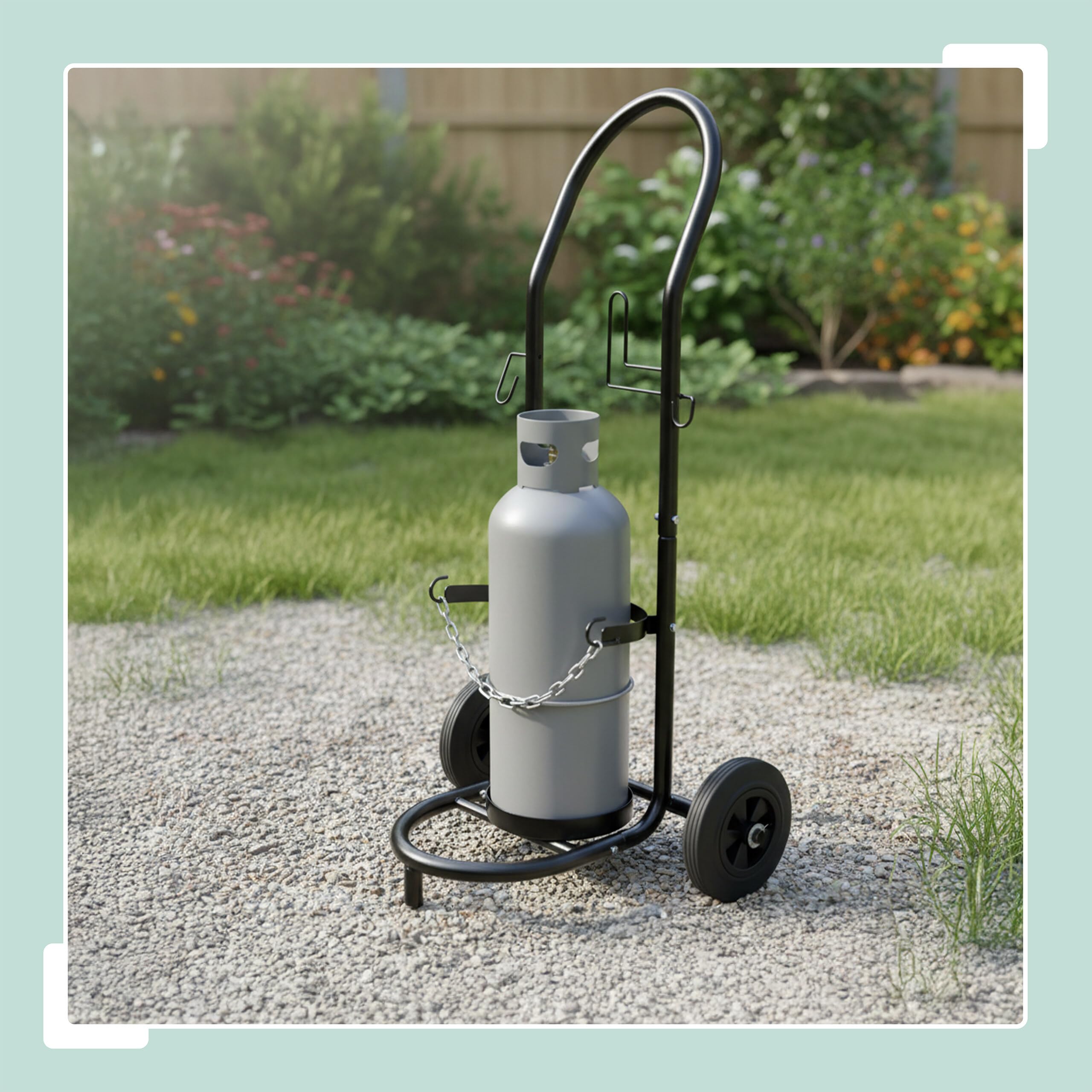 Relaxdays Chariot de Transport pour Bouteilles de gaz 5–33 kg, Acier Noir, 102x52x60 cm, pneus Pleins