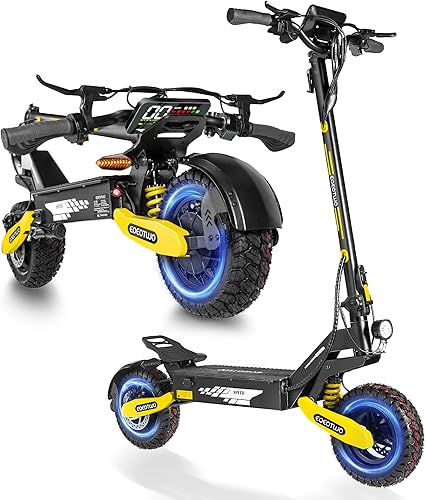 Patinete eléctrico para adultos, 1200W/4000W Motor Fast E Scooter, neumáticos todoterreno de 11 pulgadas, velocidad máxima de hasta 30/45 MPH y