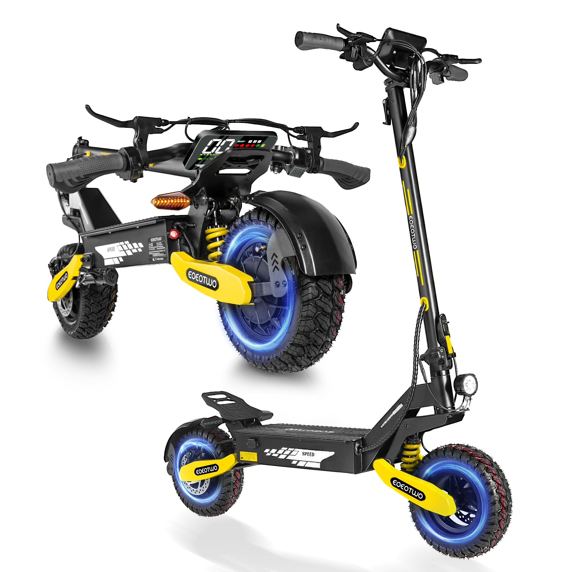 Electric Scooter for Adults, 1200W/4000W Motor Fast E Scooter, 11" Off-Road Tires, Up to 30/45 MPH Top Speed & 20/43 Miles Long Range, Dual Brake, Foldable