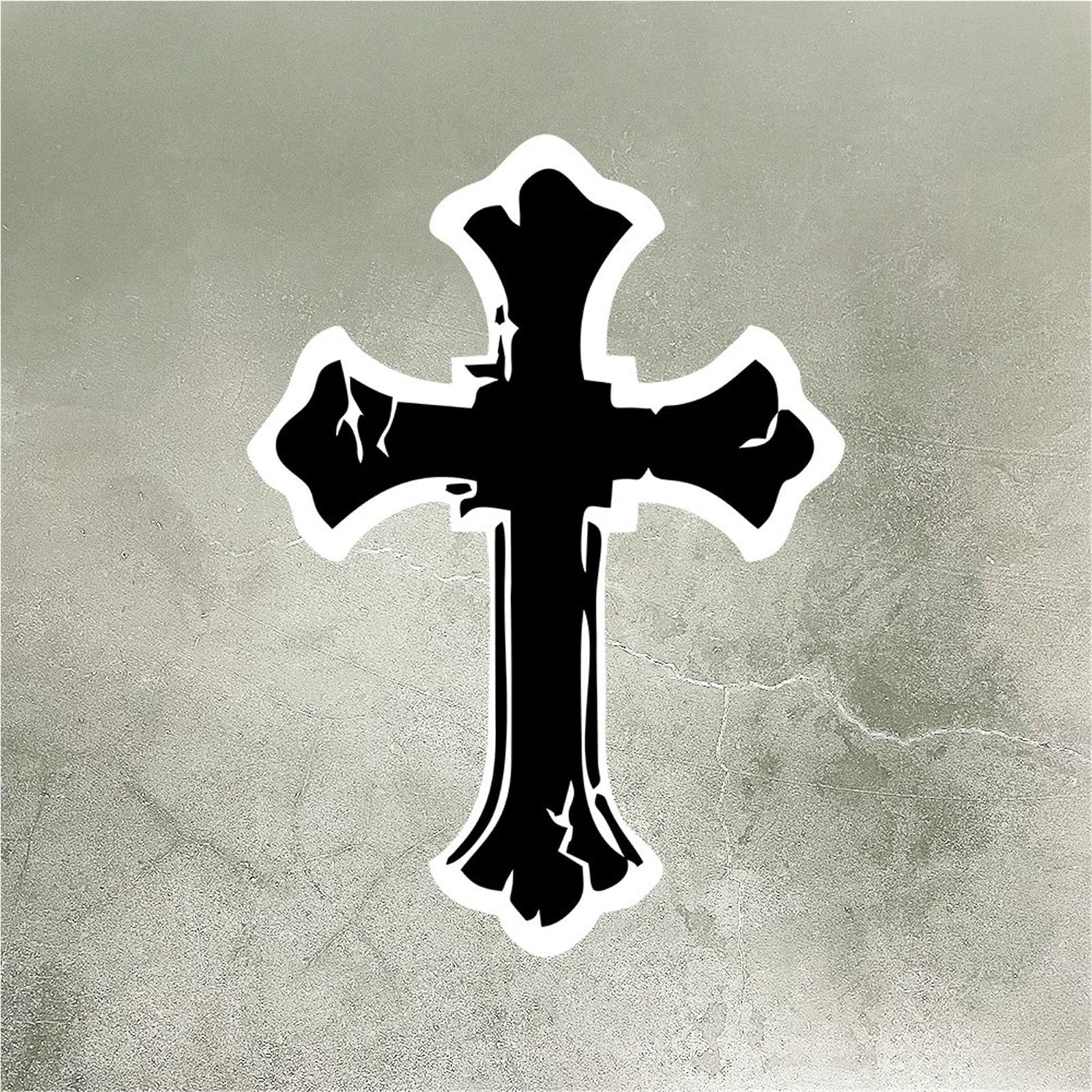 1pc Fashion Cross Waterproof Sticker Universal Decorative Decal for Motorcycle Helmet, Fuel Tank Body