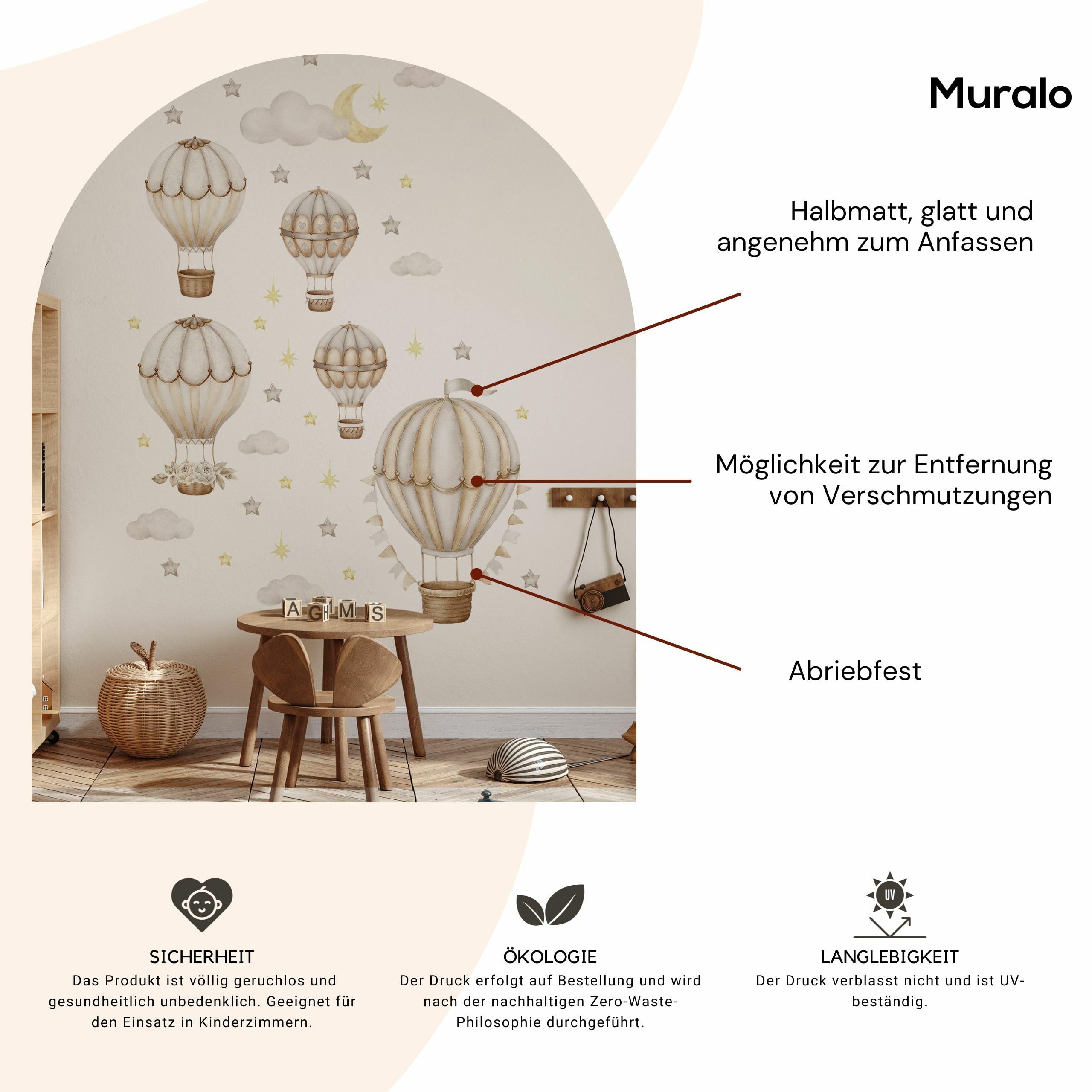 Muralo Sticker Set for Girls and Boys, Watercolour Sticker Wall Sticker Tattoo for Children's Room - Image 3