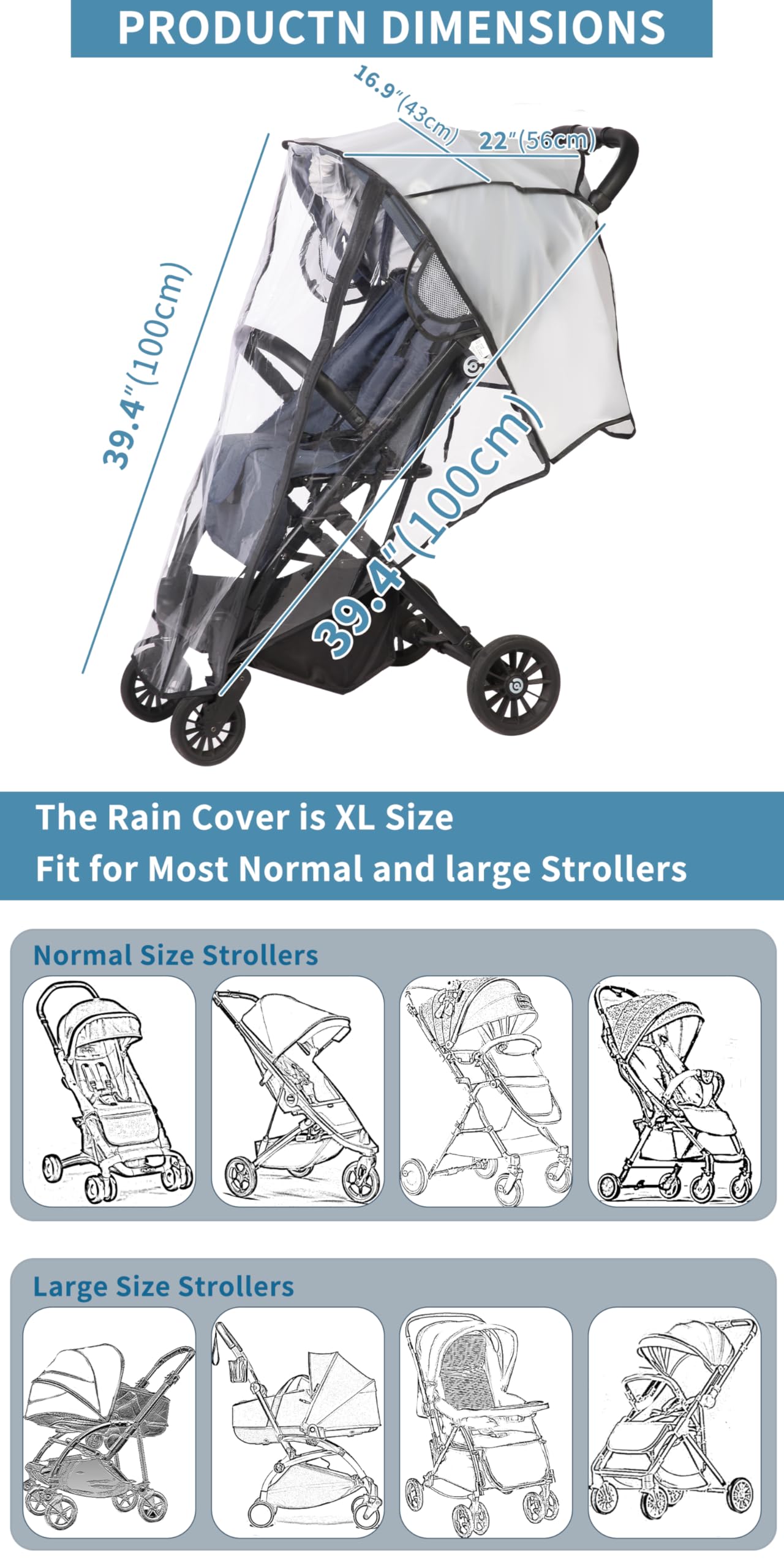 Topmark Universele Regenhoes Buggy