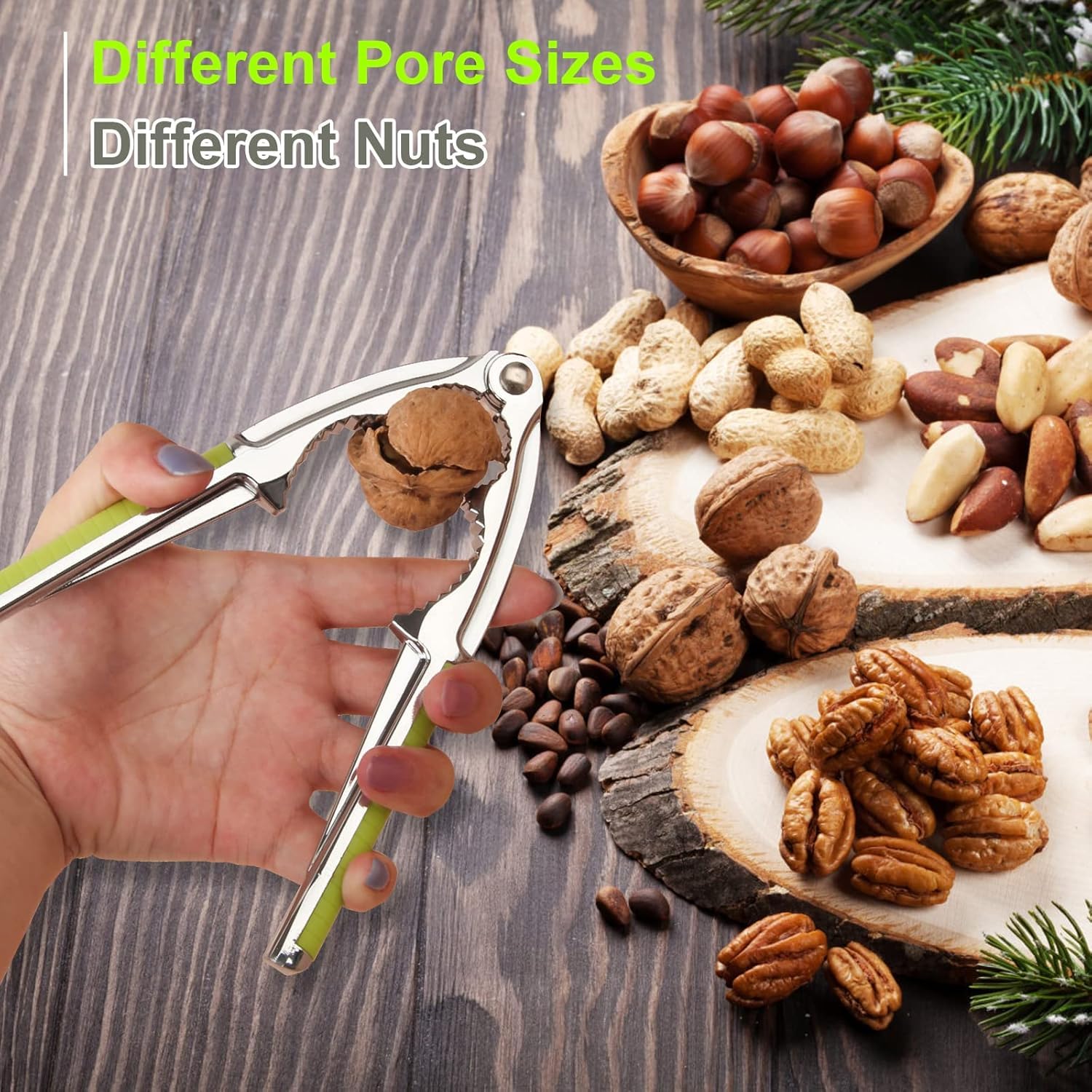 HOMAVA Nut Crackers Walnut Cracker Heavy Duty Shell Cracker Seafood Cracker Walnut Opener Tool with Non-Slip Handle | Pack 1 4