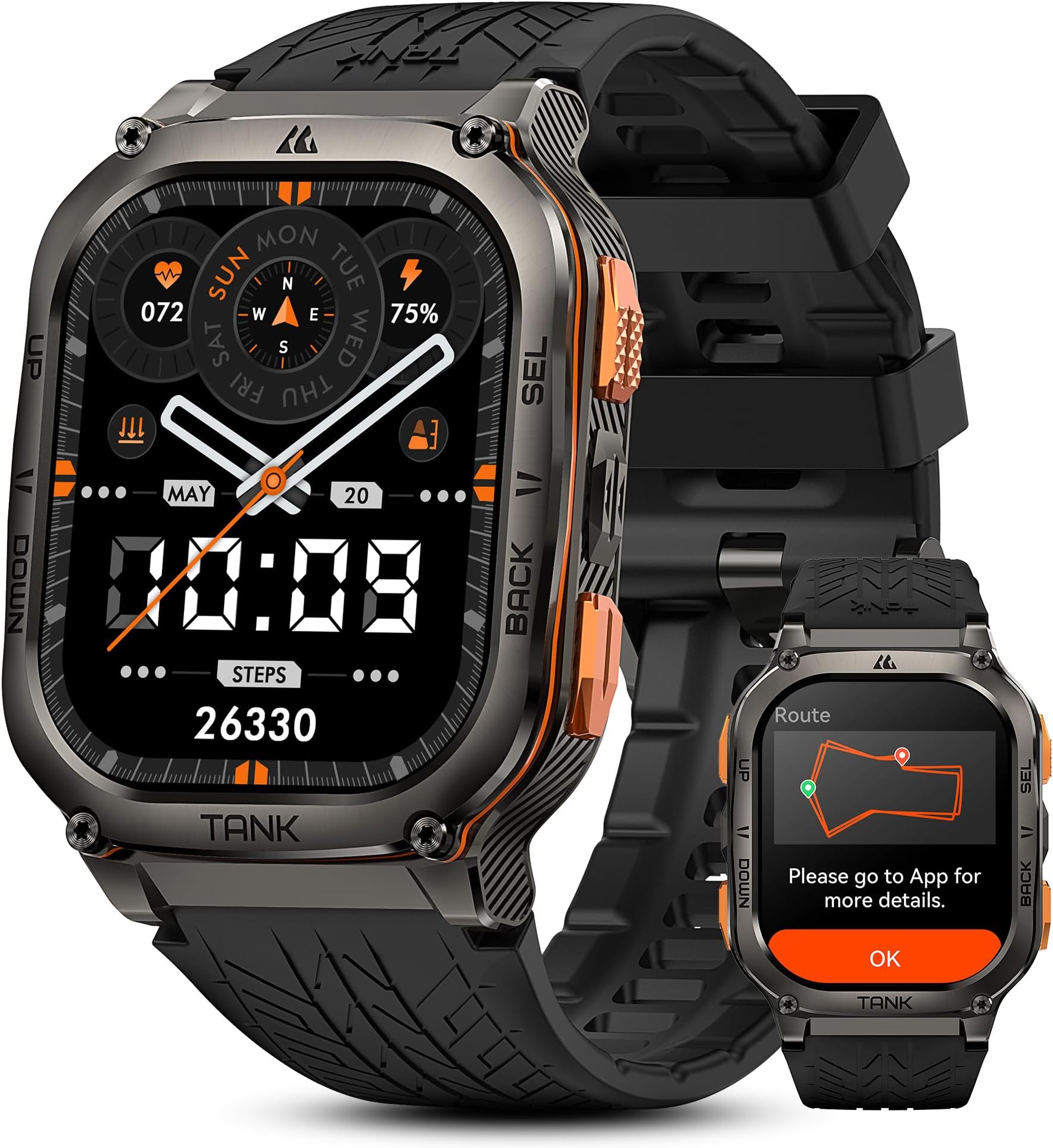 KOSPET T3 Ultra Smartwatch com GPS, 60 dias de bateria extra-longa, 50m ...