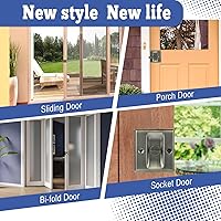 Vista 7 de HOMOTEK Cerradura de puerta corrediza de privacidad con tirador. Reemplaza los herrajes viejos o dañados de las cerraduras de puerta de bolsillo