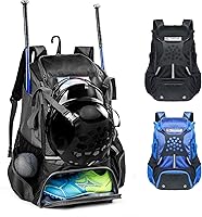 VIGEGARI Baseball Backpack for Youth Boys Adults - 42L Bat Softball Bag with Glove Helmet Shoes Compartments - T-Ball Gear Storage