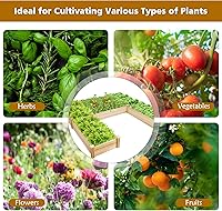 Vista 9 de S AFSTAR Cama de jardín elevada de madera, kit de jardinera divisible, cama elevada para plantar flores al aire libre, macetas sobre el suelo