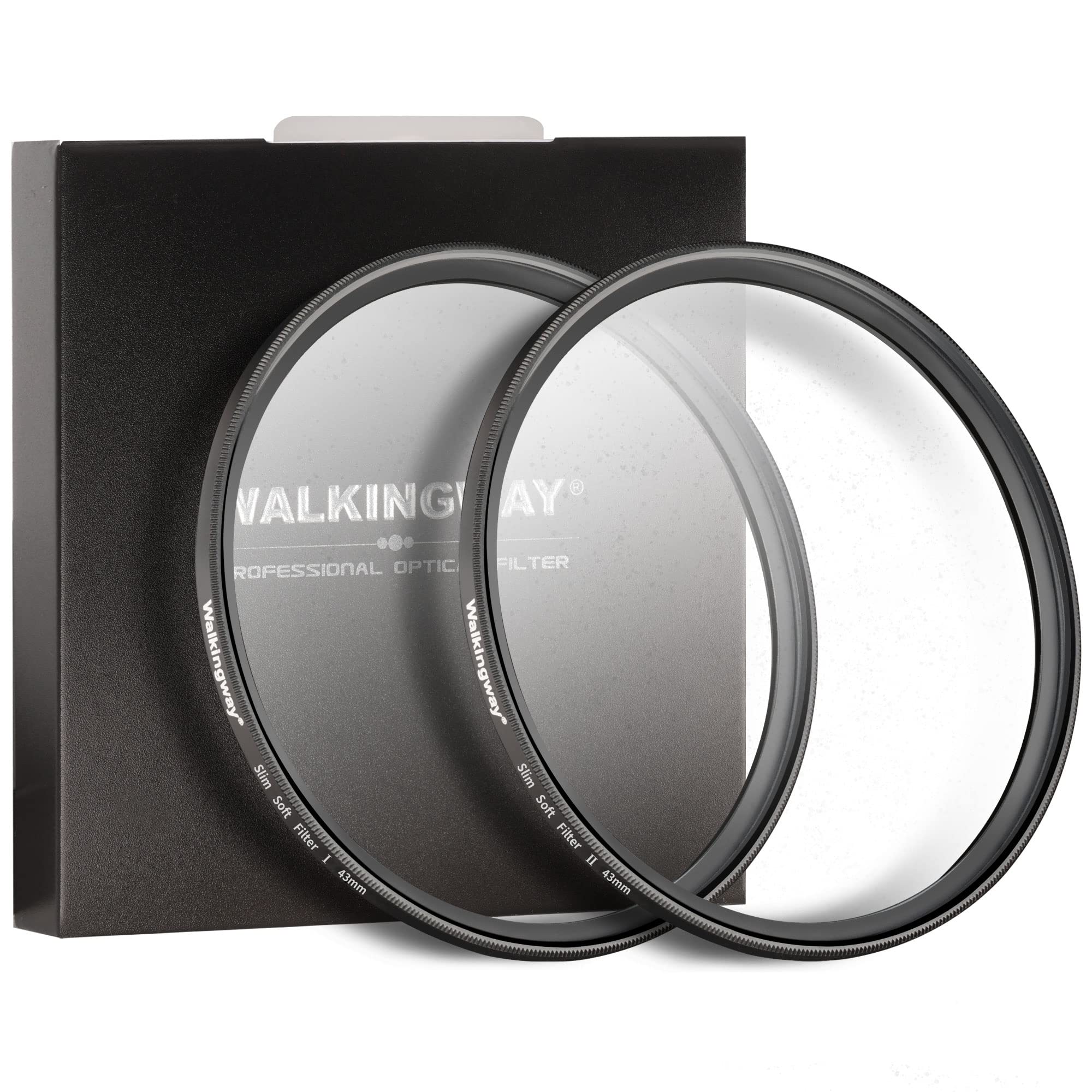 Walking Way 43MM Soft Focus Filter White Pro Mist Diffusion Filter Dreamy Fog Effect Circular Lens Filter Set Softening Diffuser for Digital DSLR