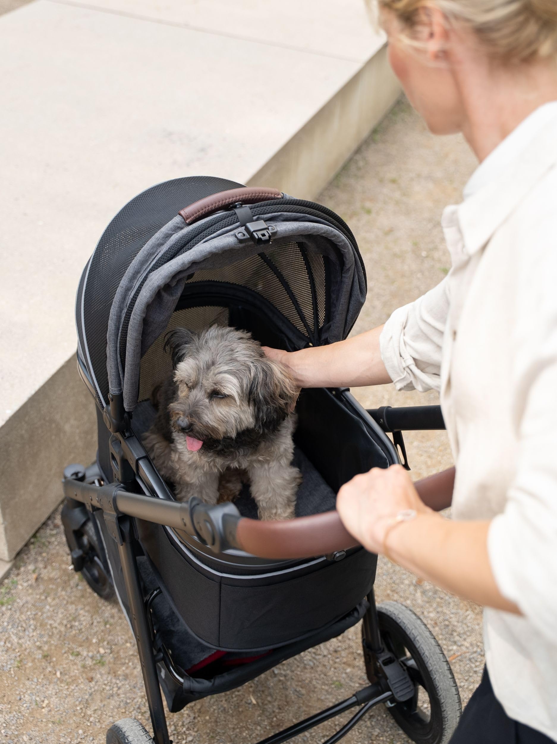 TrendPet Walk Hundebuggy aus Aluminium, Abnehmbarer Sitzkorb mit Orthopädischer Matratze, bis 22 kg