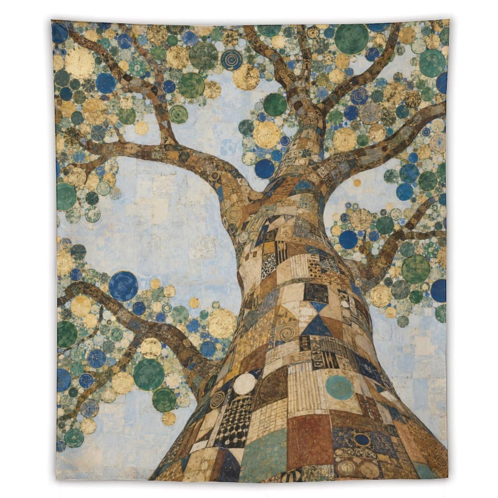 H3B8U2Y5 Blue Dot Tree Wall Tapestry, Mosaic, Mosaic Branches