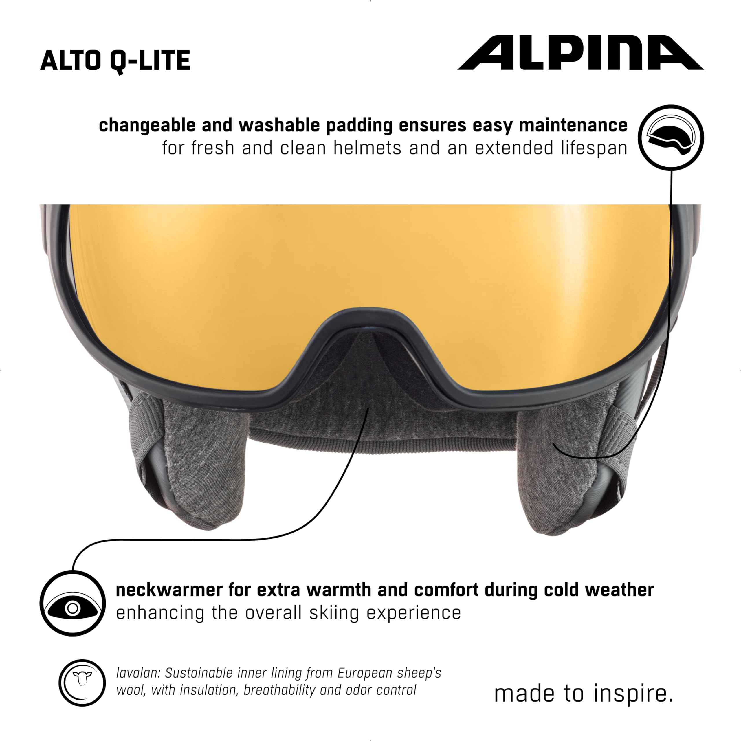 ALPINA Alto Q-Lite - Sicherer, Stoßabsorbierender & Individuell Anpassbarer Skihelm Mit Kontrastverstärkendem Visier Für Erwachsene