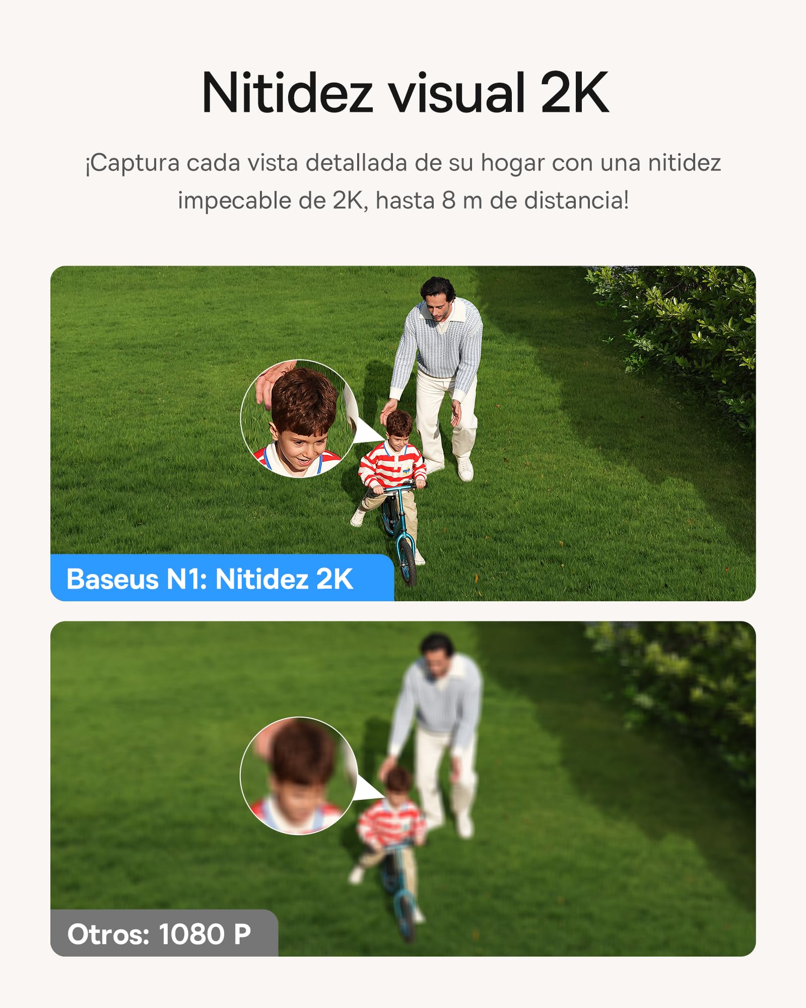 Baseus Security Camara Vigilancia WiFi Exterior Batería, 210 Días de Bateria, 2K HD, 145 Grados, IP67, Visión Nocturna, Camara Exterior con Almacenamiento Local, Detección Humana - Kit 4-CAM N1