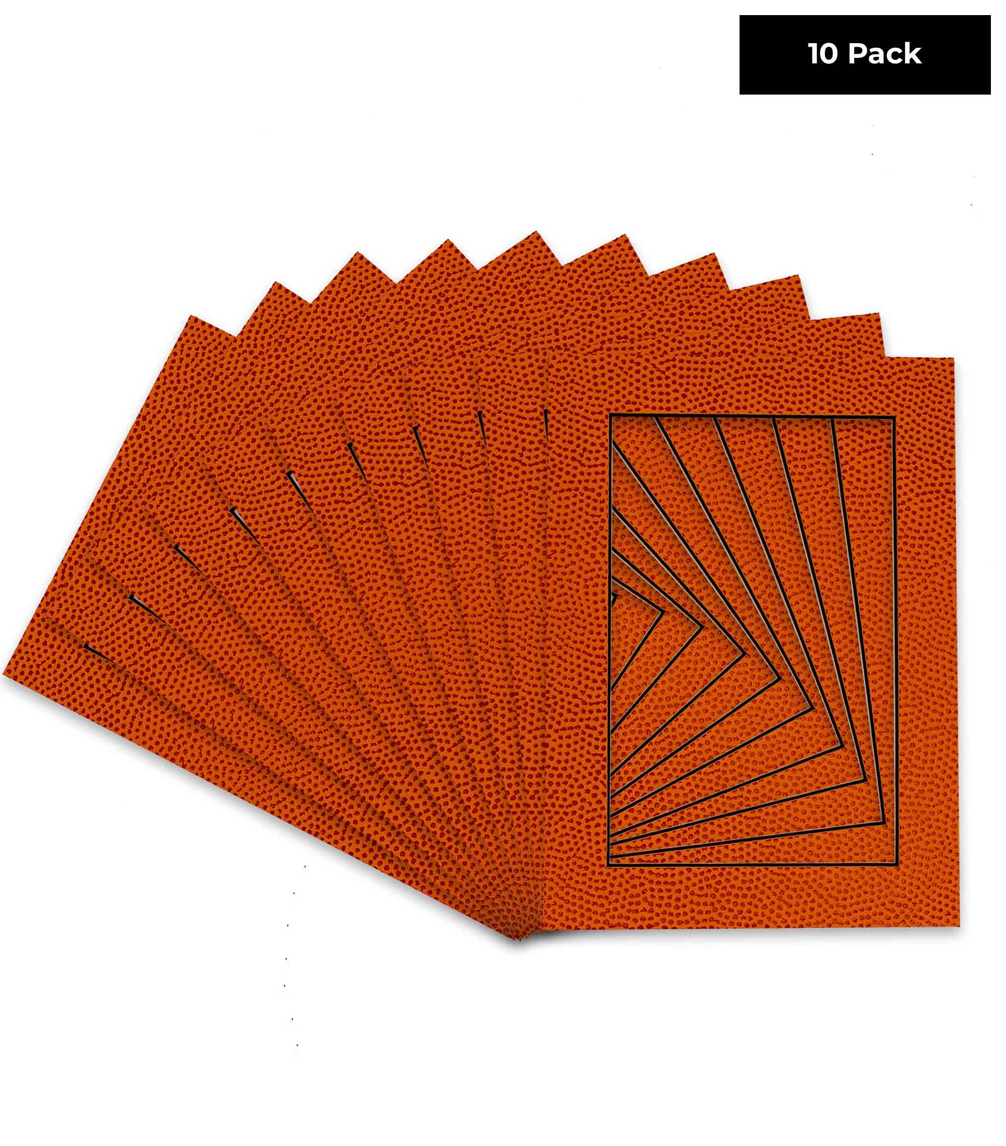 Pack of Ten Acid Free 16x20 Mats Bevel Cut for 13x16 Photos - Basketball Texture Precut Matboards With Backing Boards and Self Seal Photo Mat Bags For Pictures, Photos, Framing - 4-ply Thickness