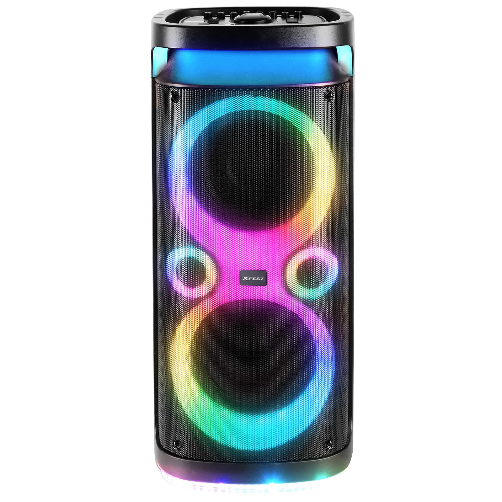 Trevi XF 3150 KB Speaker Portatile Karaoke 130W, Connettività Audio Wireless, USB/SD, Luci Disco, Funzione TWS e Microfono Incluso, Batteria Integrata