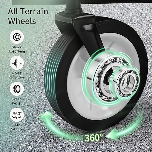 Miniatura 5 de AthLike Carro plegable de alta resistencia, carrito de lona plegable portátil, con 2 portavasos, para exteriores, comestibles, jardín, compras,