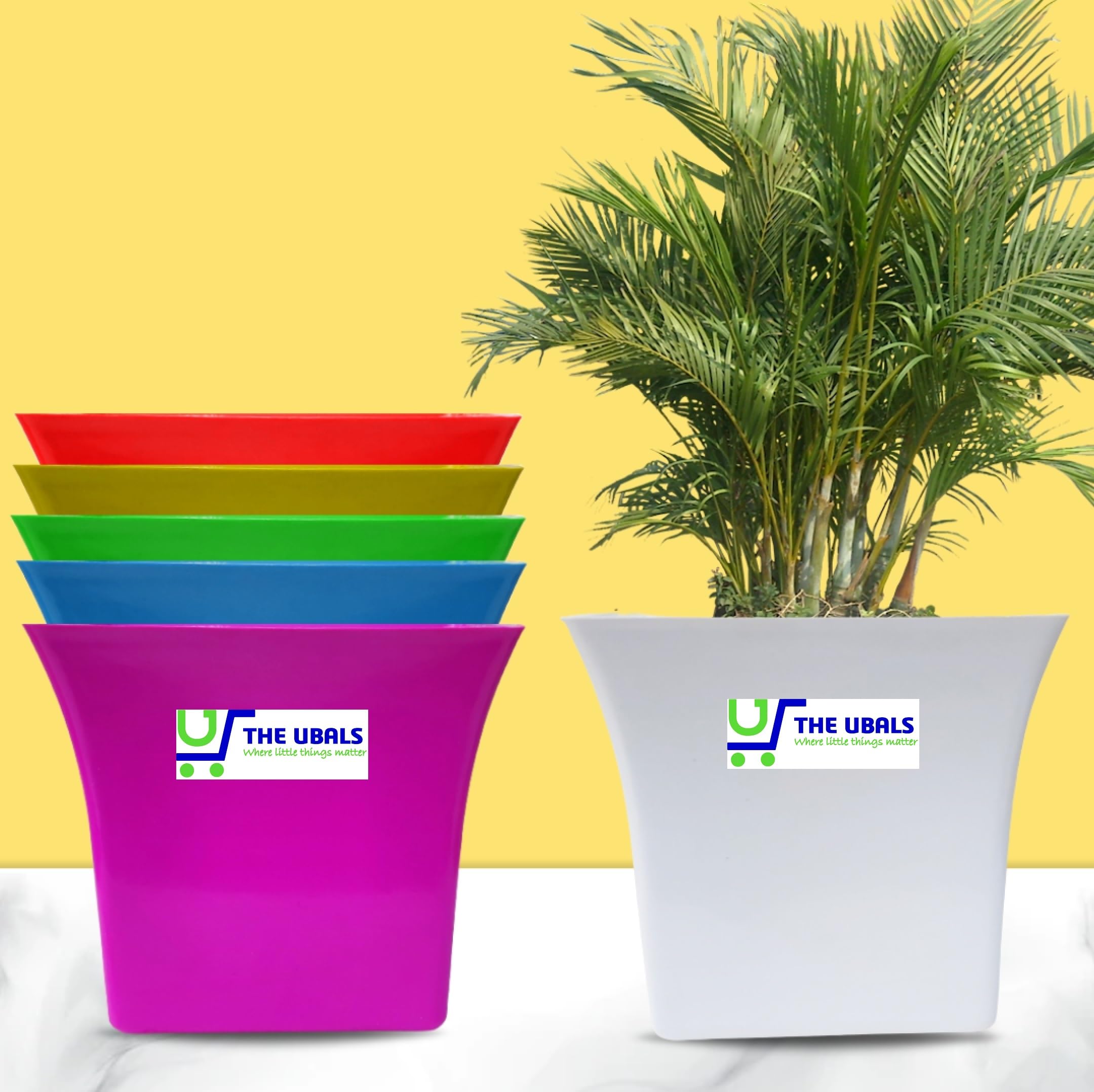 The Ubals Plastic Uber Pot Planters | Planter Pot with Glossy Finish | Gamla | Planter for Home and Balcony, (8 INCHES, Multi-Color) Set of 6 (B0CWLHZFNT) Amazon Price History, Amazon Price Tracker