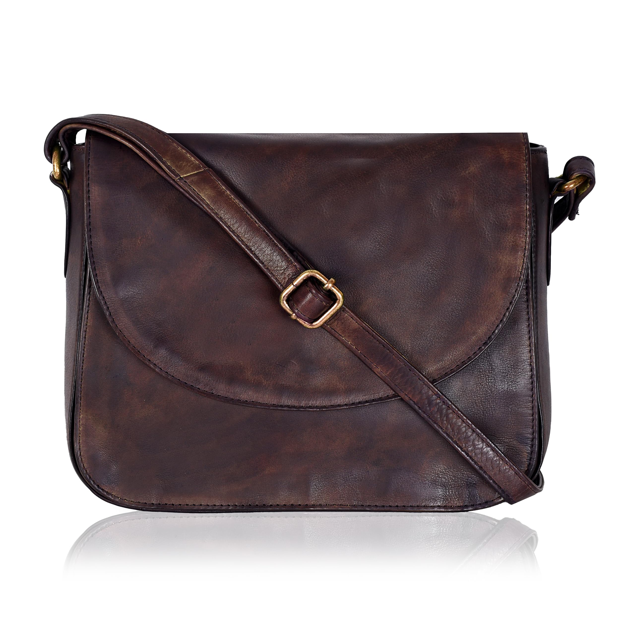 Genuine Leather Crossbody Bag for Women, Adjustable Strap