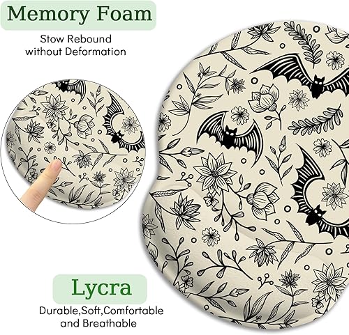 Miniatura 6 de Alfombrilla de mouse ergonómica de murciélago gótico con reposamuñecas, alfombrilla de mouse para juegos con soporte de muñeca, divertida