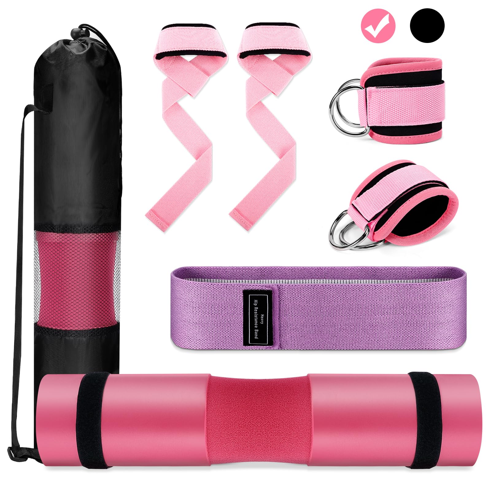 Gym Barbell Pad Set: Hip Thrusts Pad for Squats Weight Lifting Gym Equipment Accessories