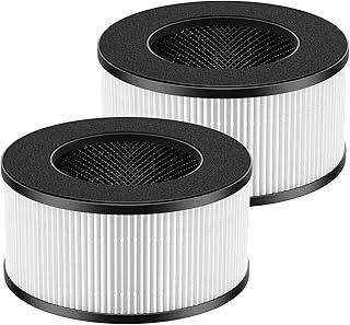 BS-01 H13 True HEPA Filter Replacement Compatible with Slevoo BS-01 Air Purifier, True H13 HEPA Filter for Slevoo Air Purifier with 3-in-1 BS01 Filtration System, 2 Pack (NOT fit for BS-03)