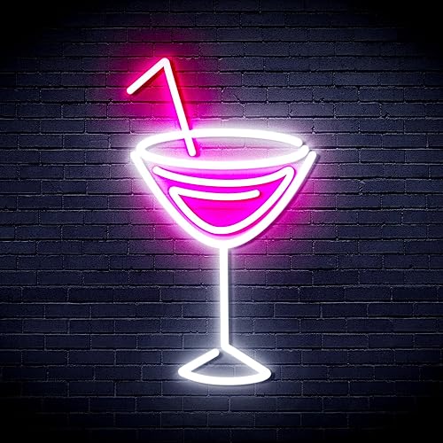 ADVPRO Señal de neón LED de silicona Dry Martini Flex - Blanco y rosa - st16s32-fnu0207-wk