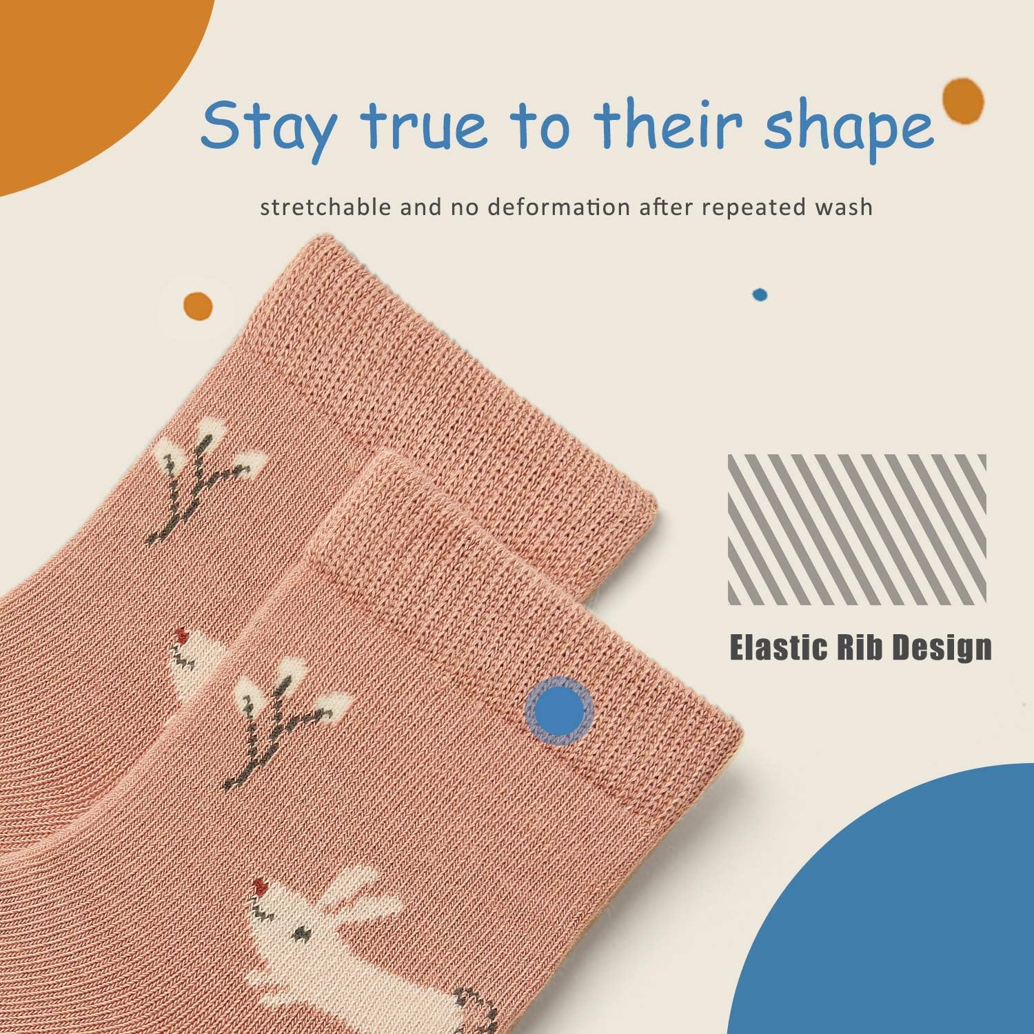 Boys Cotton Crew Socks Kids Seamless Socks Colorful Cartoon Quarter Socks for Boys 6 Pack
