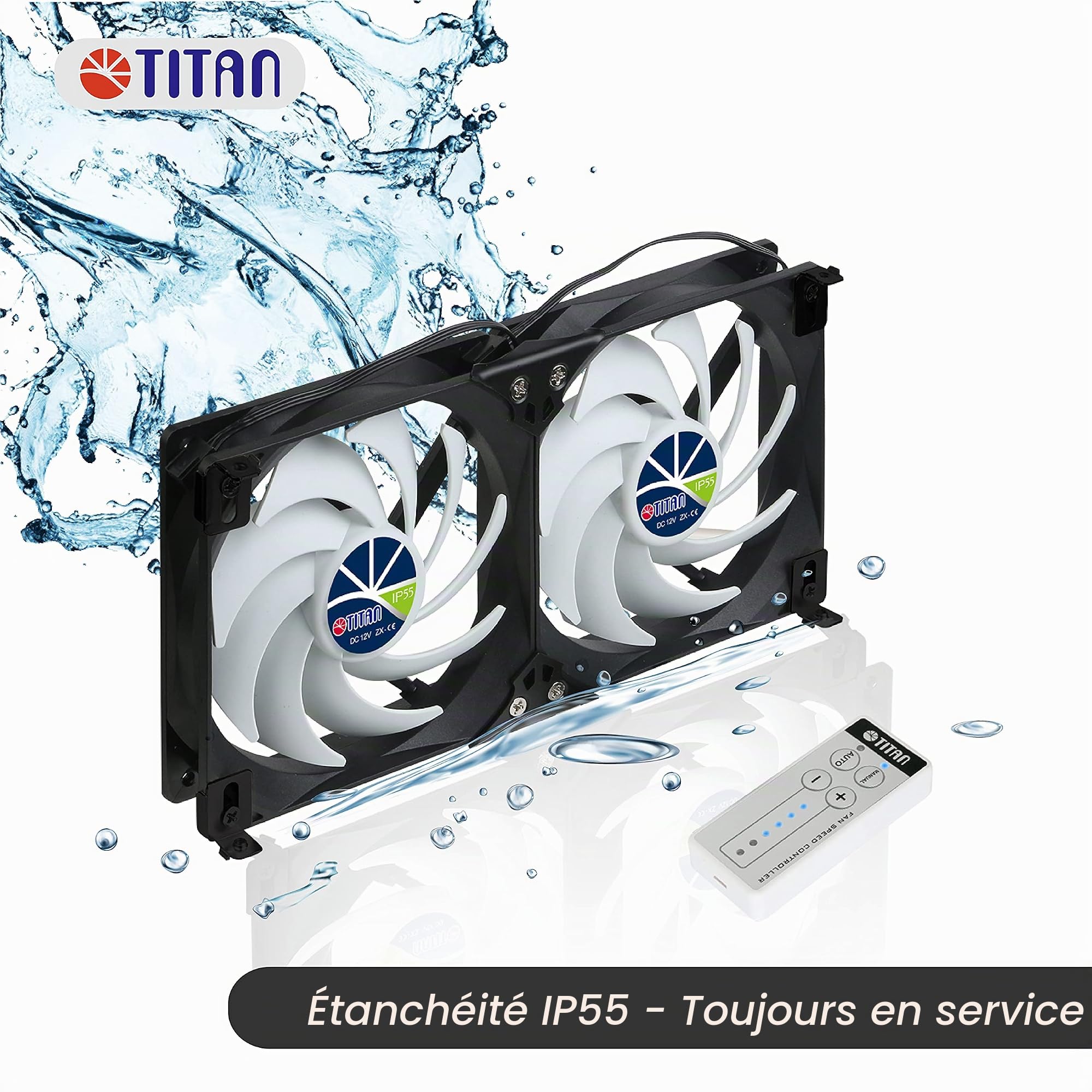 TITAN TTC de SC22 Réfrigérateur Ventilateur, frigo camping car (90mm)