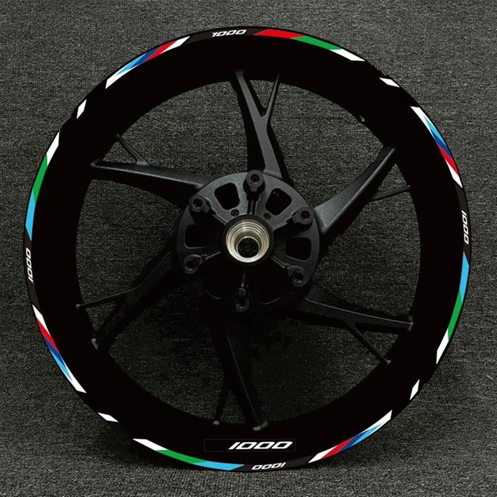 17 Inches Motorcycle Racing Equipment Tire Rim Adhesive Reflective Decal Sticker for BMW S1000XR S1000R 1000RR(Color12)