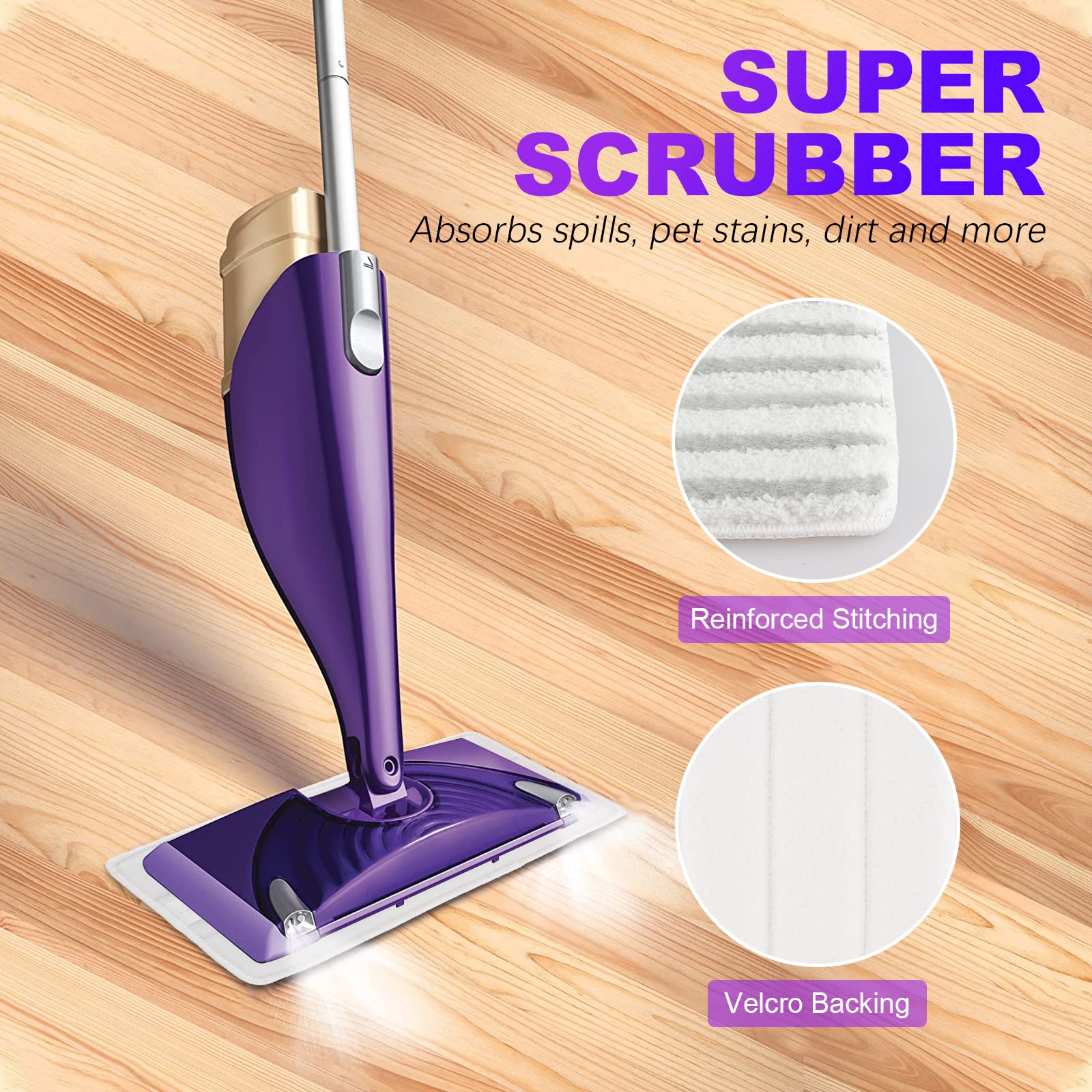 Herbruikbare Mop Pads Compatibel met Swiffer WetJet - Wasbare Microfiber Mop Pad Vullingen voor Vloer Reiniging, Hardhout Vloer Cleaner Spray Mop Pad Refill (3 Stuk Herbruikbare Mop Pads Compatibel met Swiffer WetJet - Wasbare Microfiber Mop Pad Vullingen voor Vloer Reiniging, Hardhout Vloer Cleaner Spray Mop Pad Refill (3 Stuk
